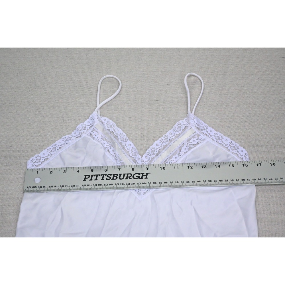 Christian Dior Womens White Camisole Floral Lace Trim V Neck Satin Cord Straps - Picture 2 of 8